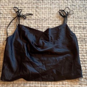 Black satin-look brandy Melville tank